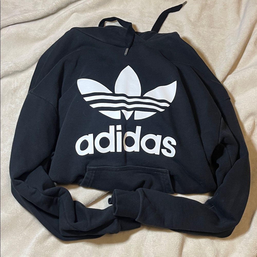 Adidas Black Sweatshirt with White Trefoil Logo